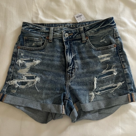 Ae Stretch Crossover Denim Mom Short 